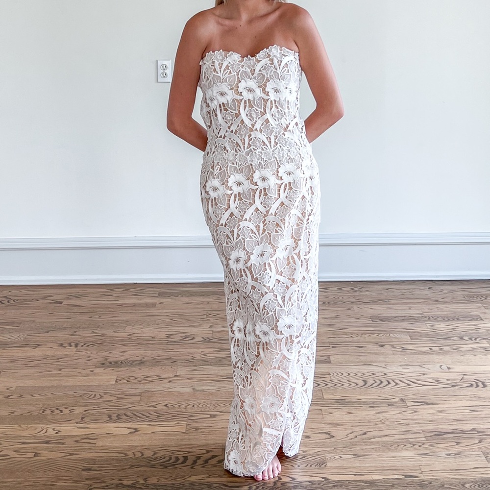 1970s Ivory and Corded Lace Dress